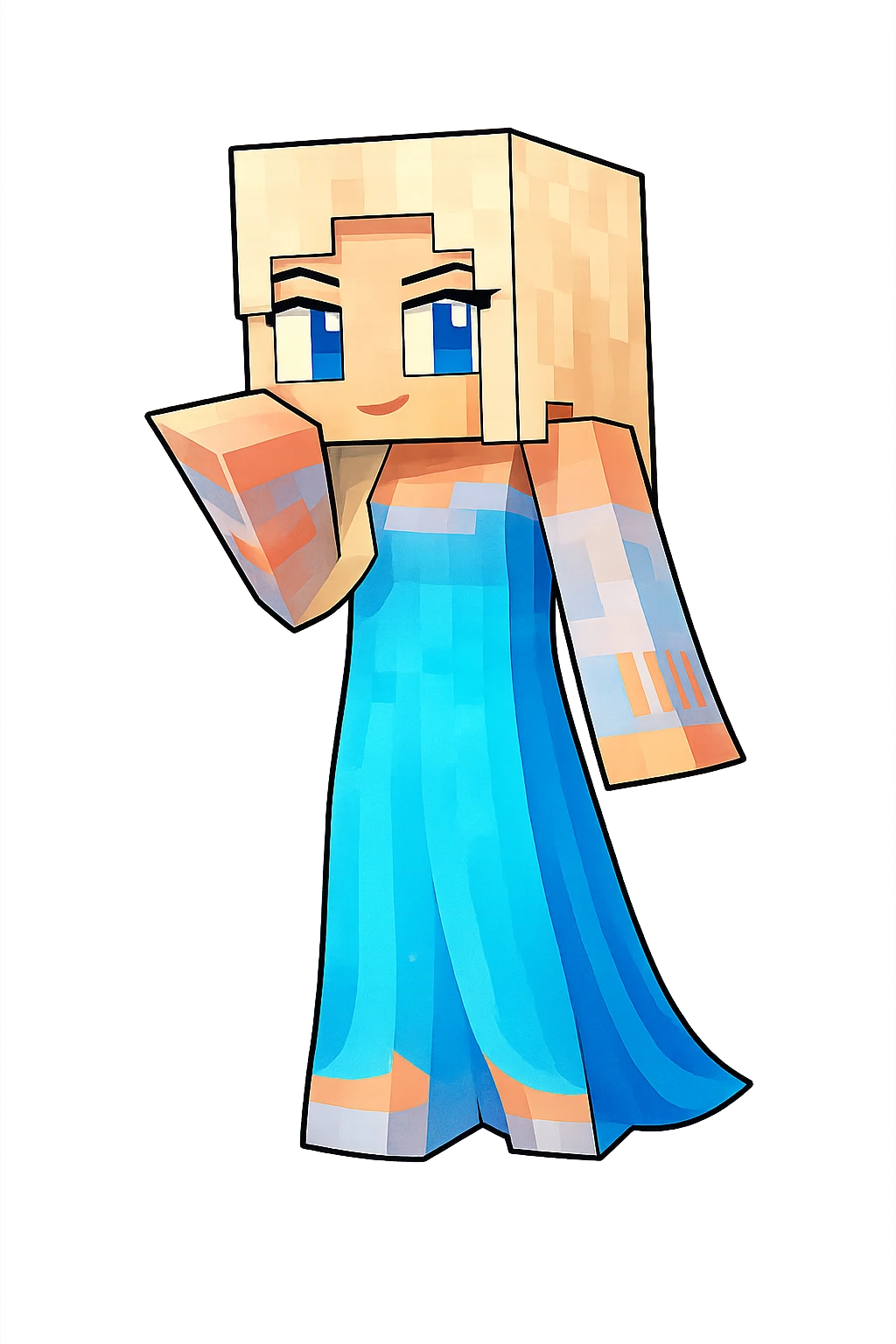 Extract each character and animal as separate images with transparent backgrounds, preserving the original Minecraft cartoon style and appearance exactly as in the reference images. emoji