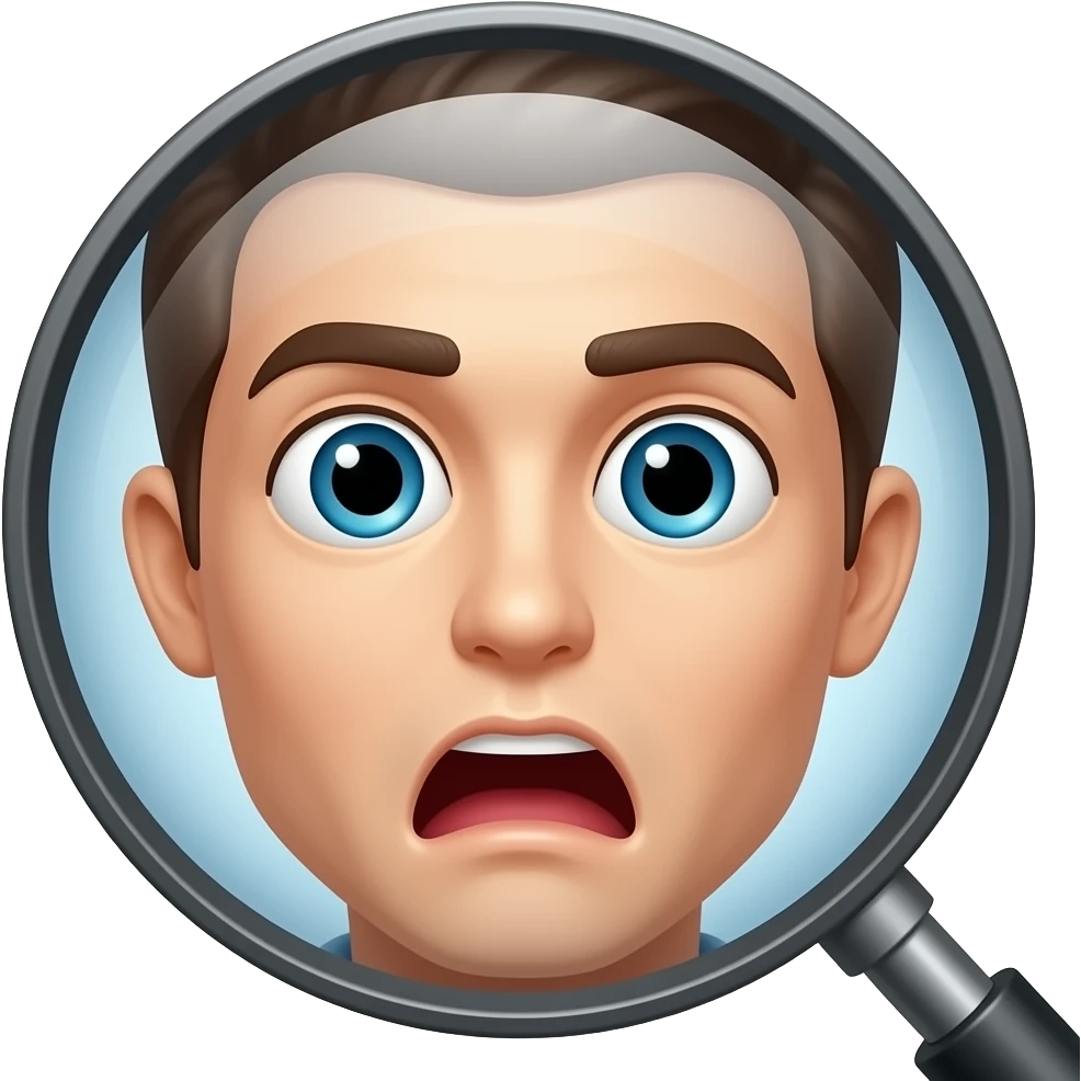 😳 사람의 모습이 아니라 이 이모지 자체를 볼록렌즈로 바라본 모습 emoji