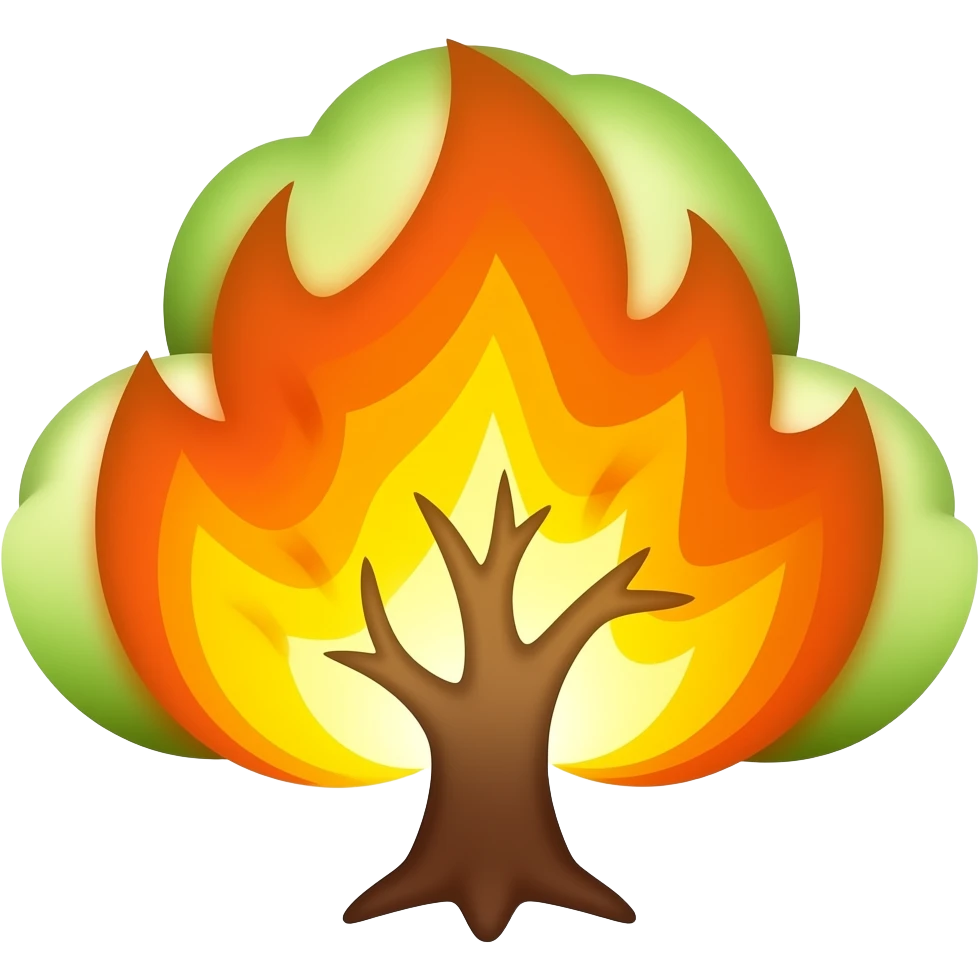alert mas em formato de arvore queimando emoji
