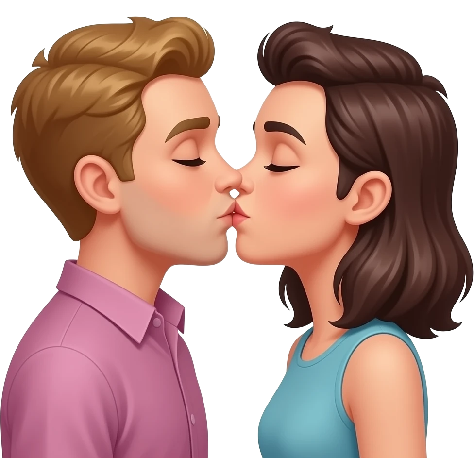 Lesbian Couple kissing emoji
