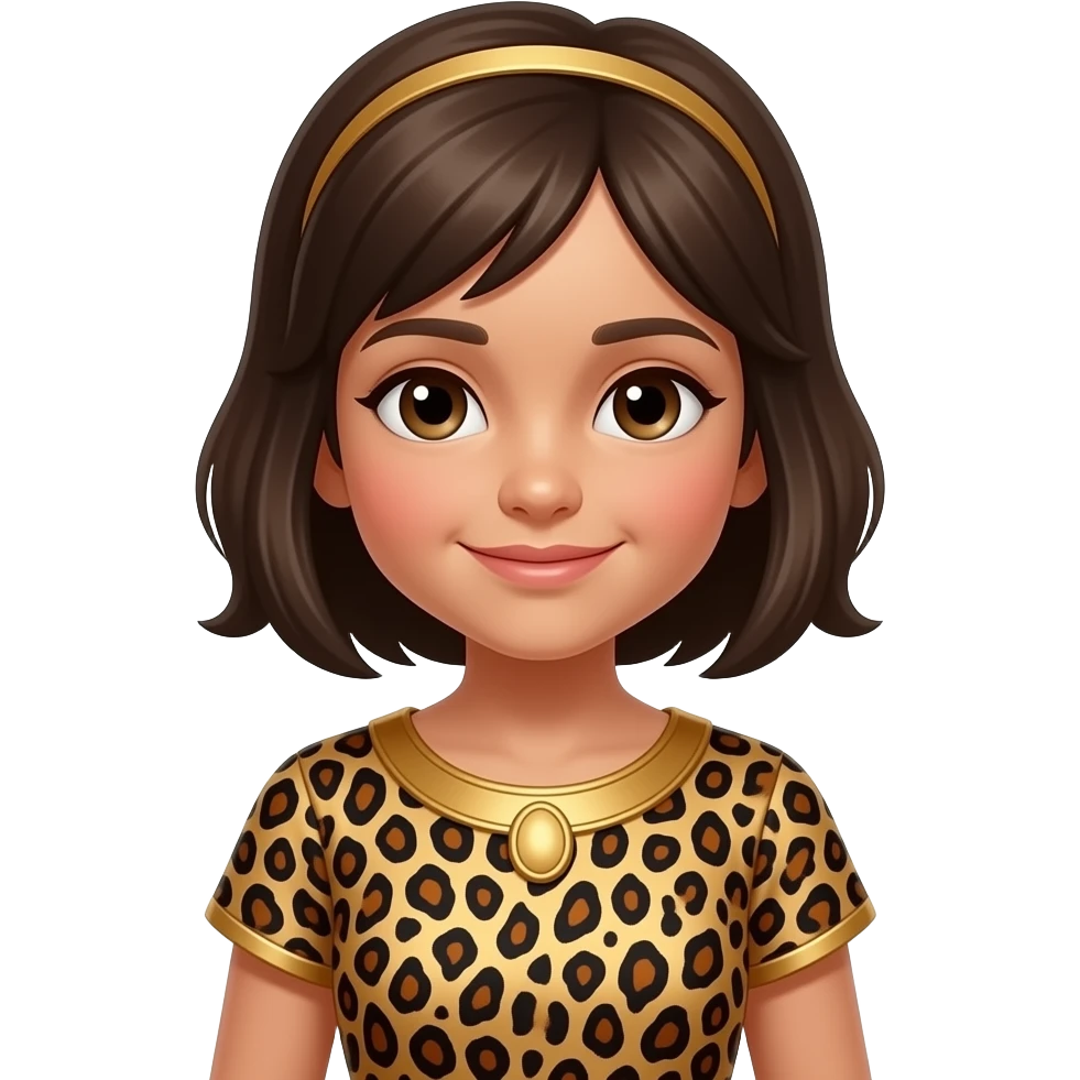 kid with a leopard print ancient dress emoji