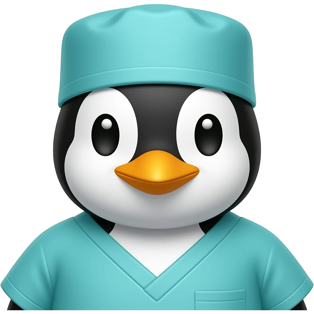 surgeon penguin front facing emoji