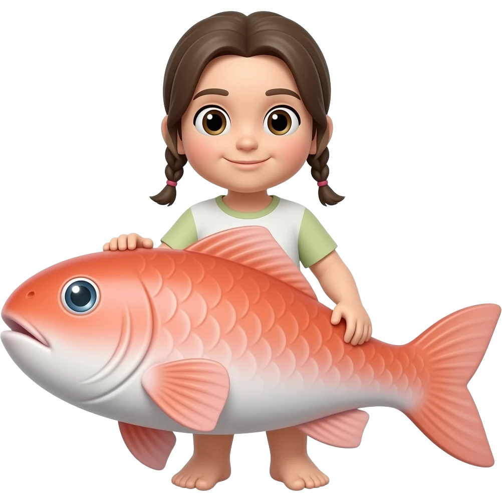 salmon with hair emoji