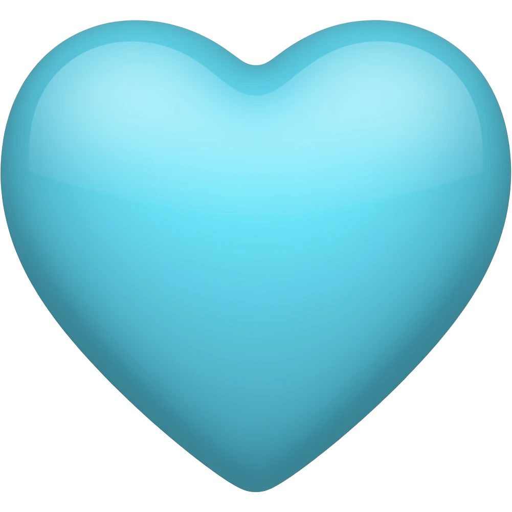Mint blue heart emoji