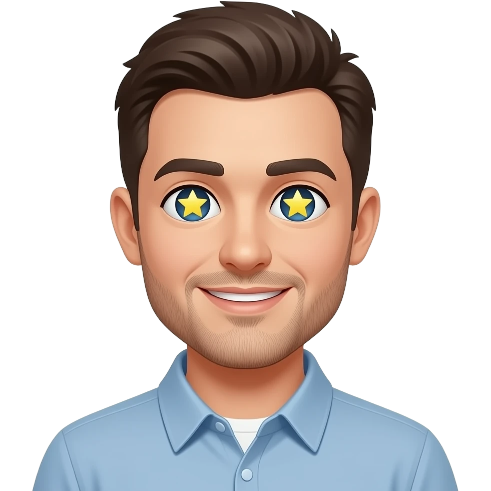 رجل في عينيه نجوم emoji