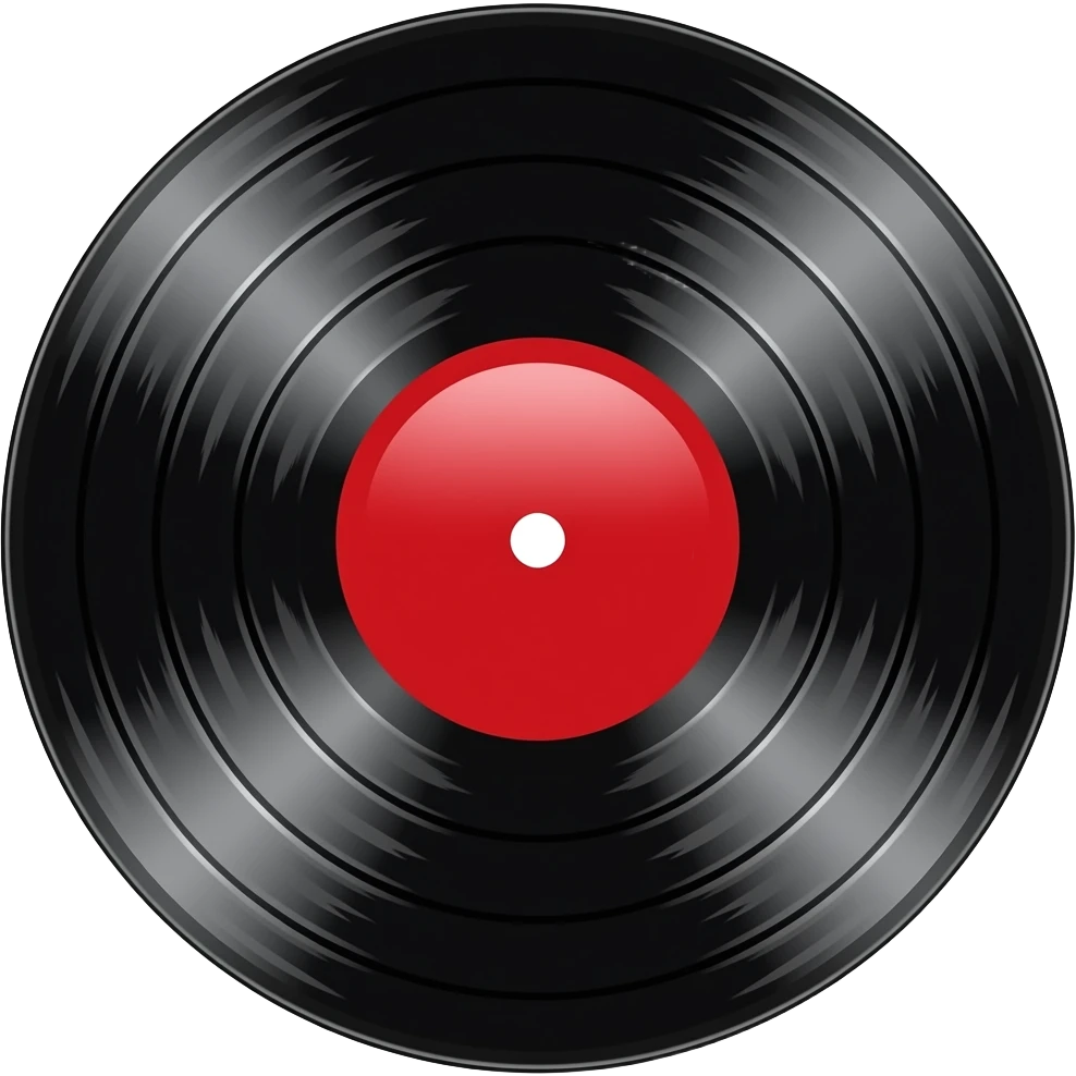 Black vinyl with red circle inside emoji