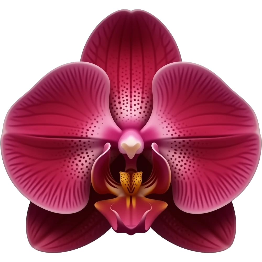 an dark red orchid with some dots emoji