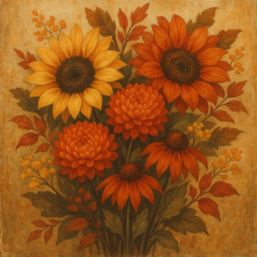 autumn flowers emoji