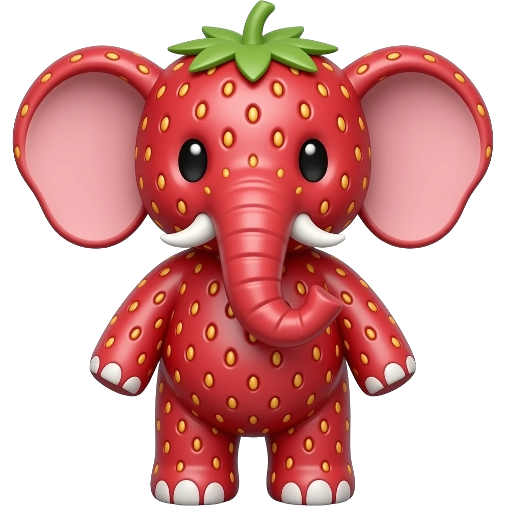 Strawberry Elephant doll emoji