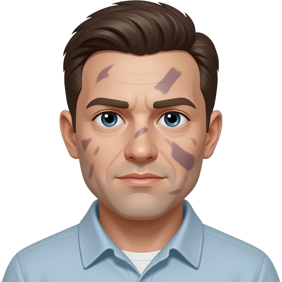 A person with leprosy all over their facr emoji