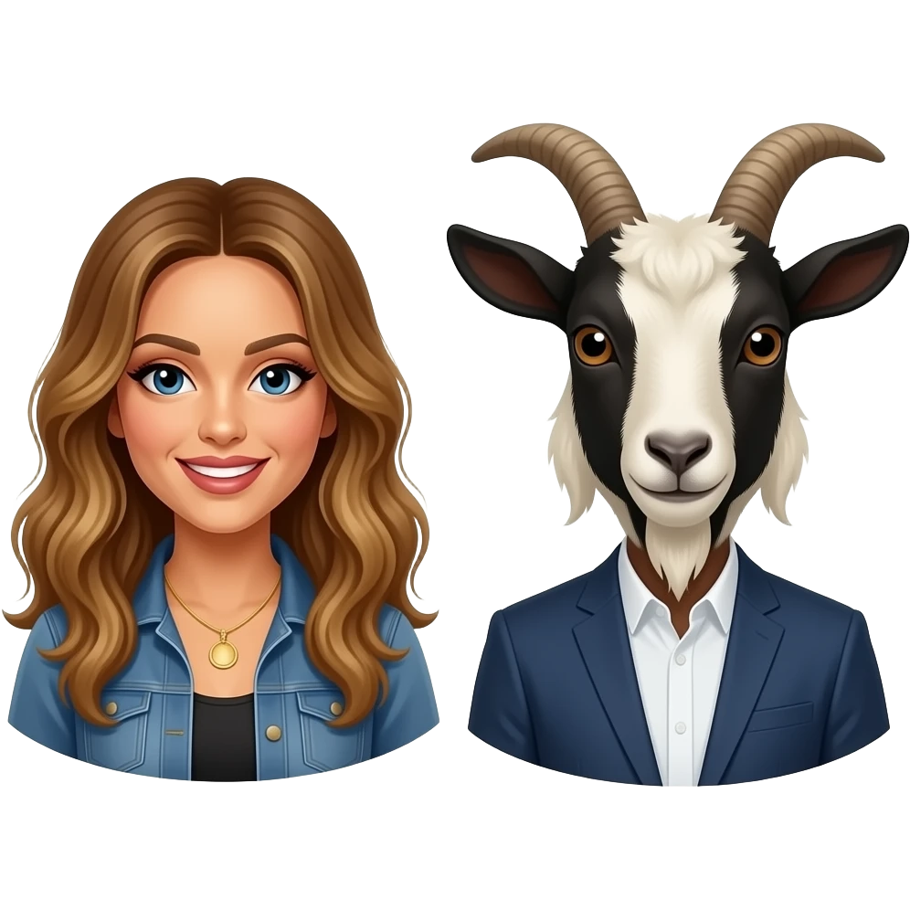 Shakira en chèvre et damso en chèvre emoji