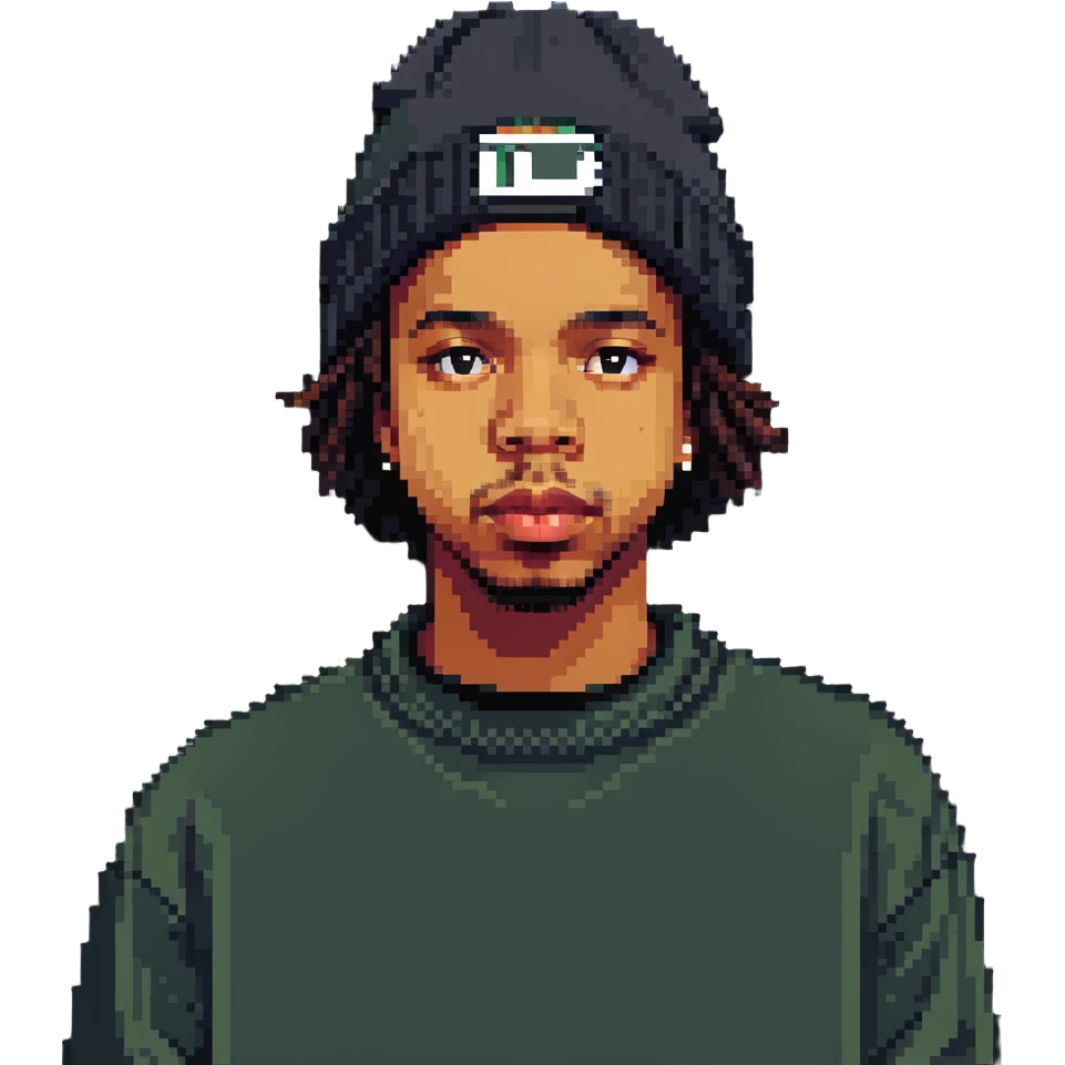 Earl Sweatshirt rapper with beanie and casual style emoji