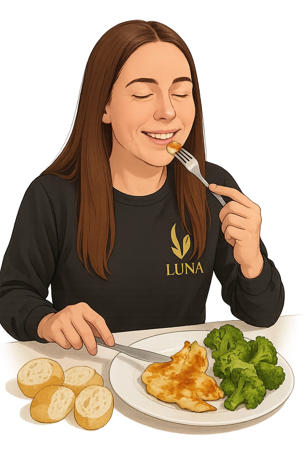 Donna che mangia sano ed equilibrato emoji