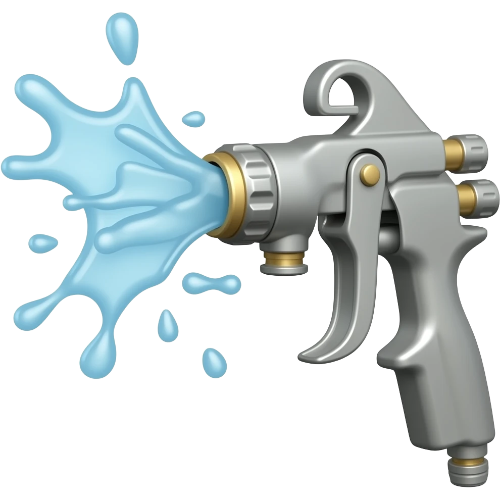 High-pressure spray gun with splash emoji