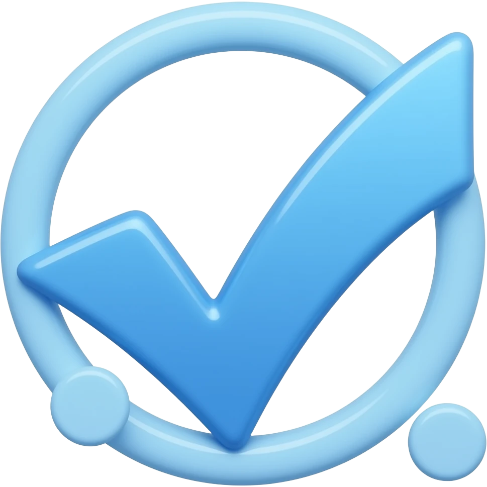 Palomita de verificación azul de WhatsApp emoji