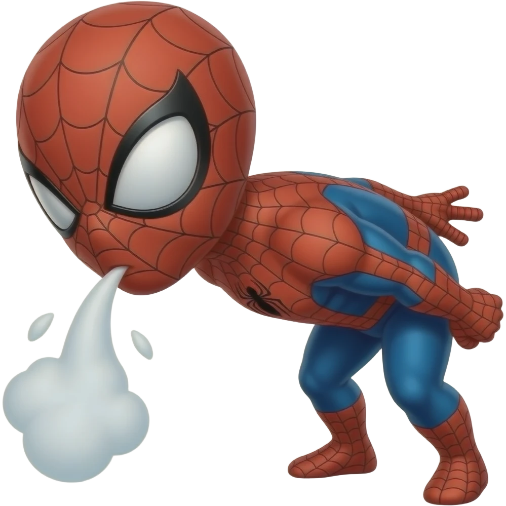Spiderman farting emoji
