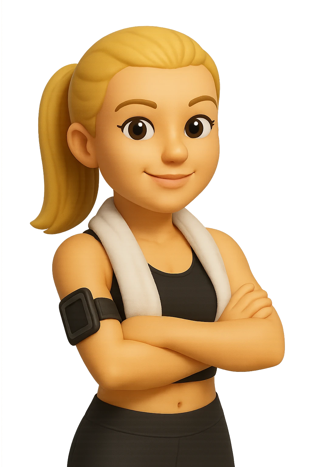 emoji 3d stile iphone che rappresenta una personal trainer bionda donna 3d emoji