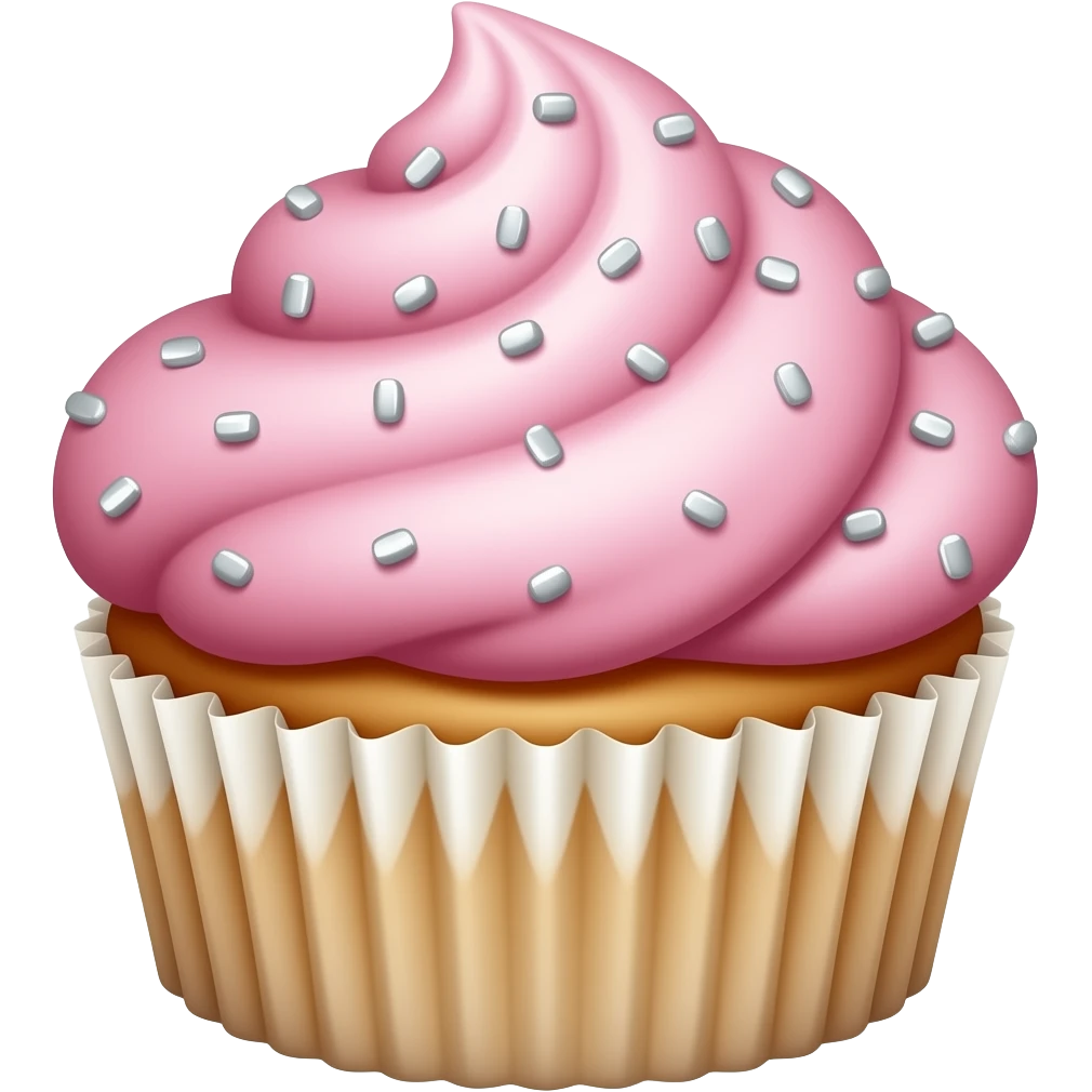 Cupcake with pink icing emoji