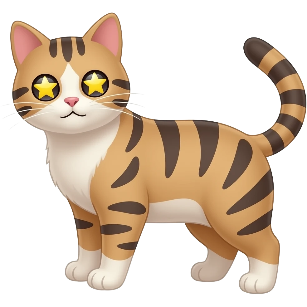 Gato con estrellas en los ojos emoji