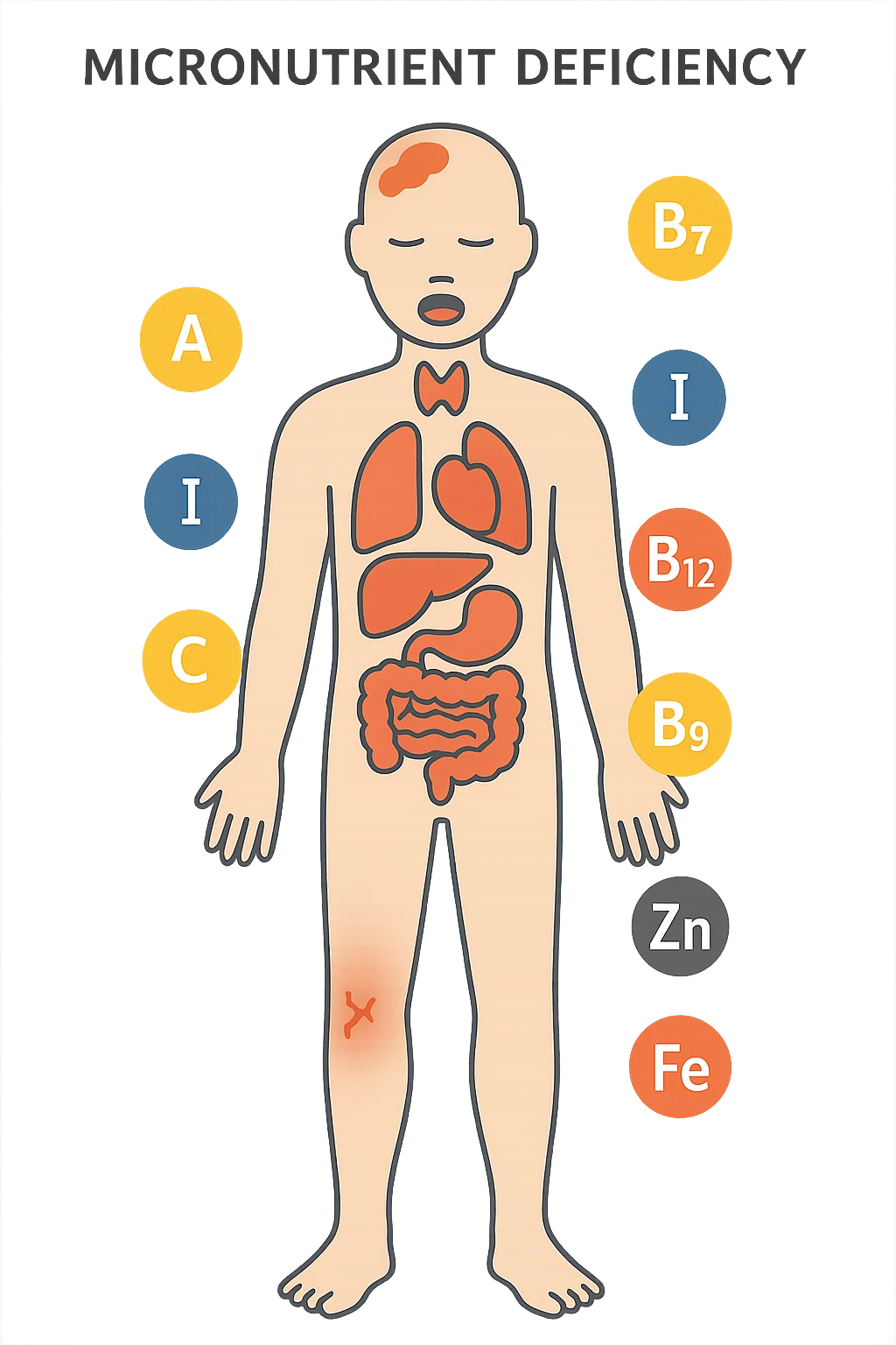 corpo umano in carenza di micronutrienti emoji