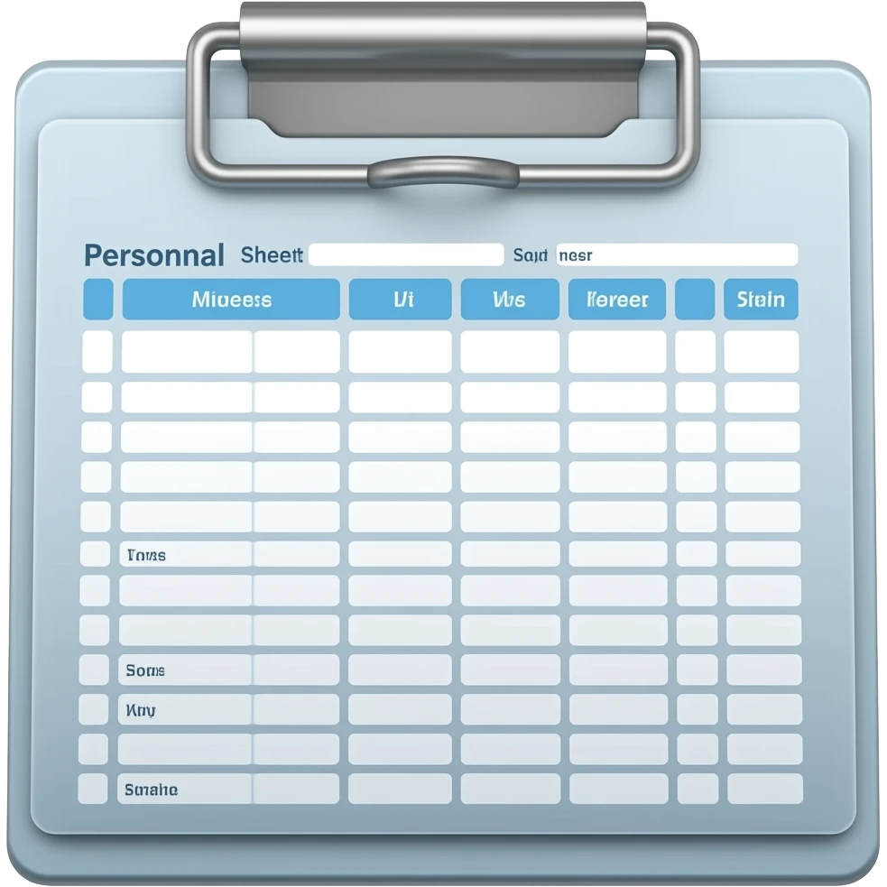 Personal time sheets emoji