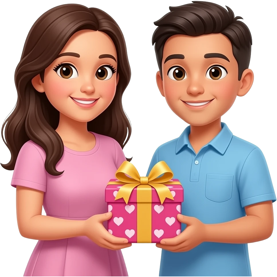 latin young mom and brother gift mothers day emoji
