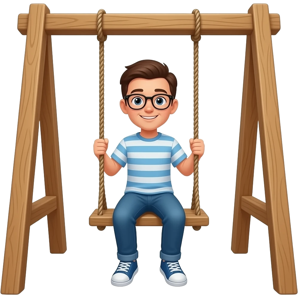 guy sit on swing emoji