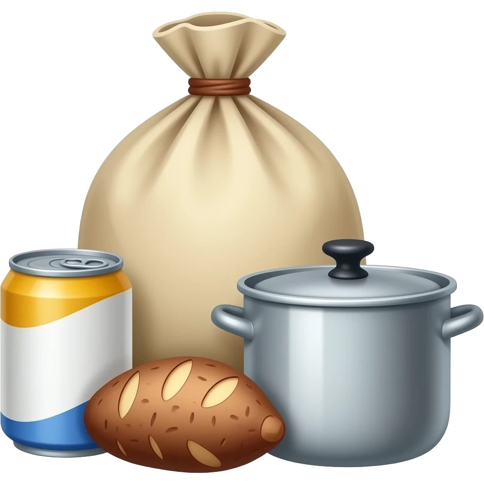 Bun, can, tub, yam, bag, mop, map, pot, web emoji