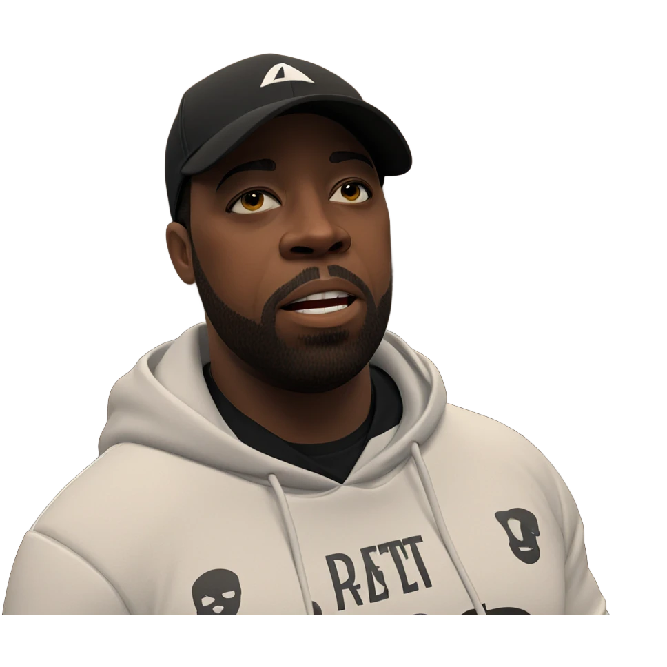 cool guy in white hoodie emoji