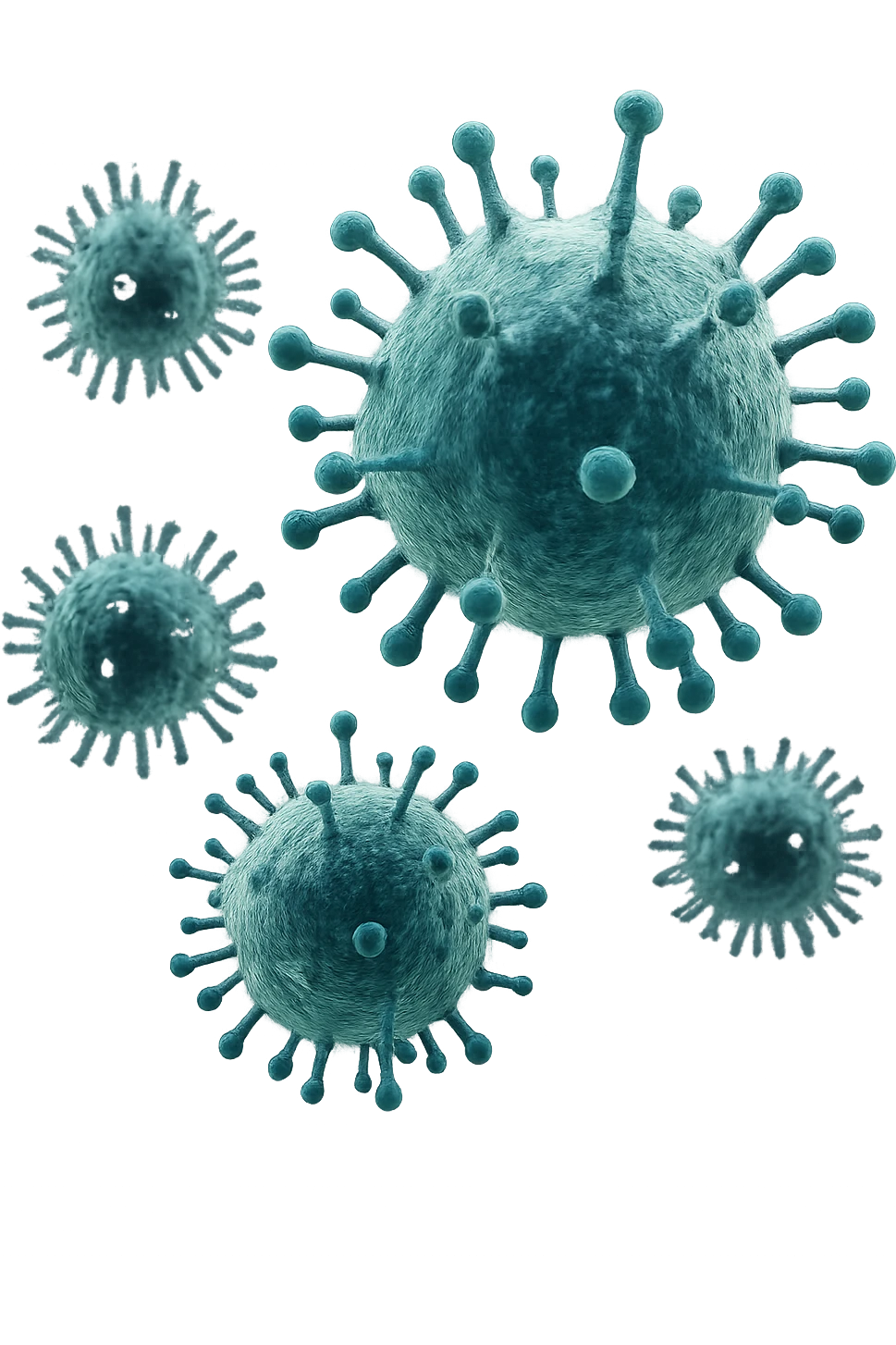 virus fluttuano in aria, iperrealistico 4k emoji