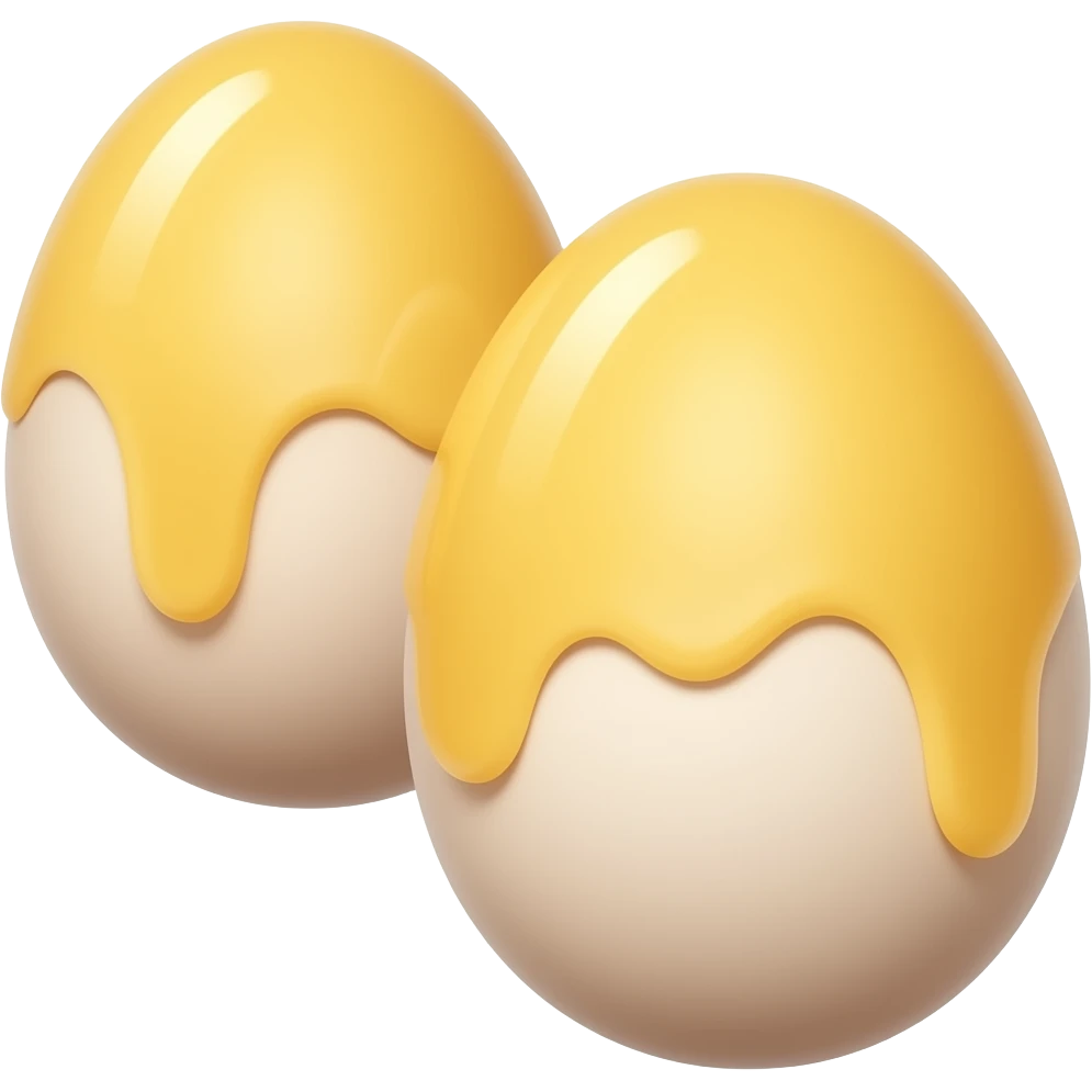 two balls covered in egg yolk emoji