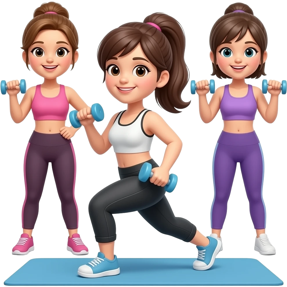women are very enthusiastic about exercising emoji
