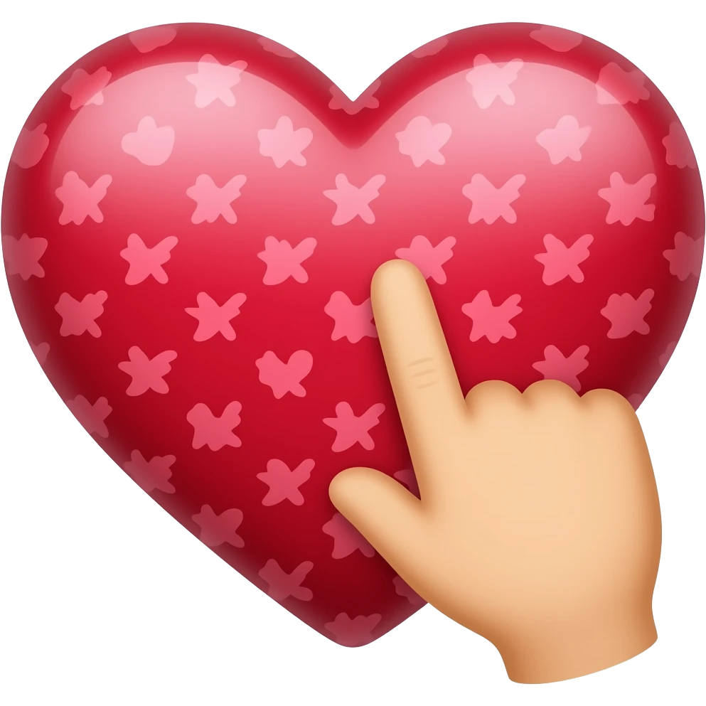Tap tap tap en un corazon emoji