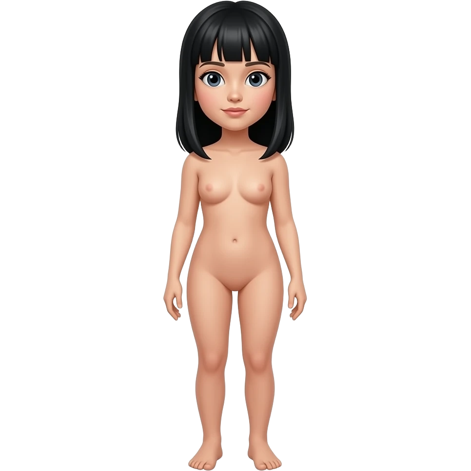 full body nude black hair girl emoji