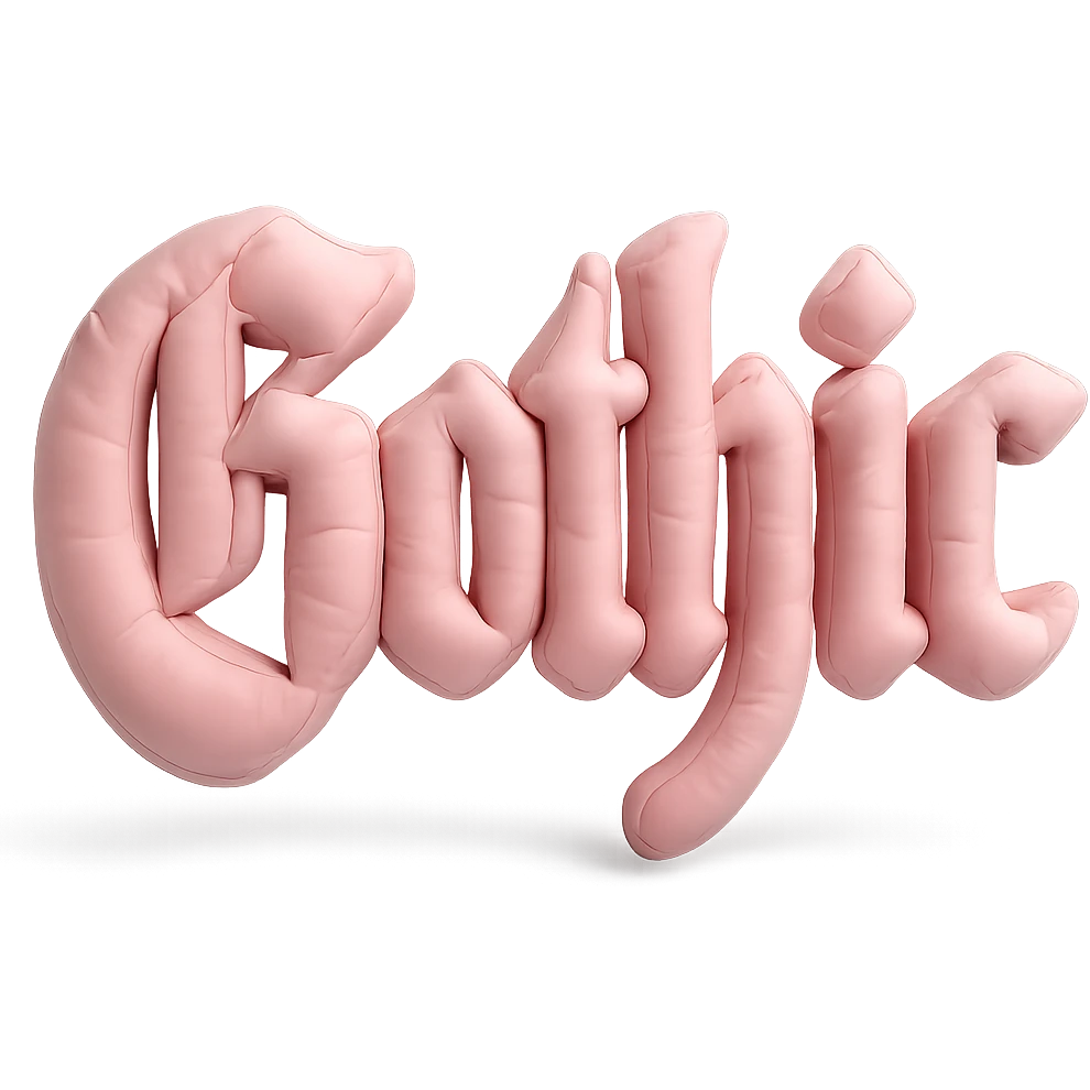 the word 'Gothic' in ornate gothic calligraphy, cushion style emoji