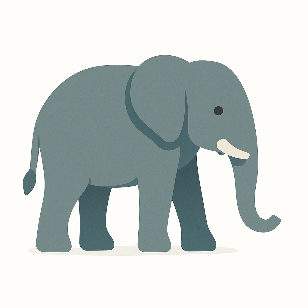 flat design style elephant white background emoji