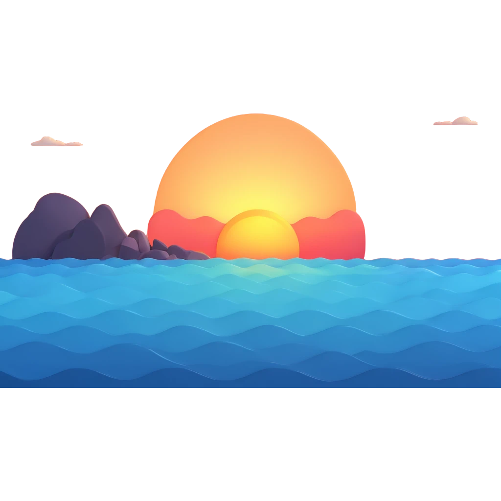 ocean sunset horizon emoji