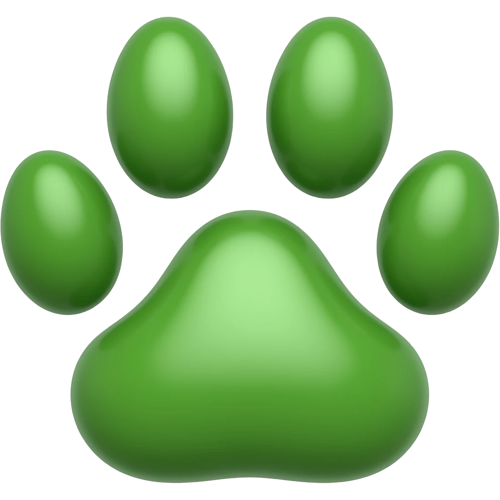 Green wolf paw emoji