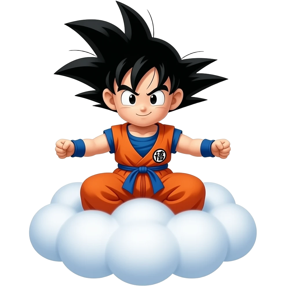Goku on flying nimbus emoji