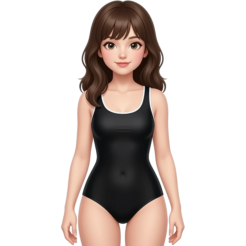 Full body b girl wearing black swimsuit emoji
