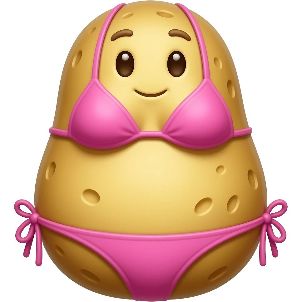 Potato wearing pink bikini emoji