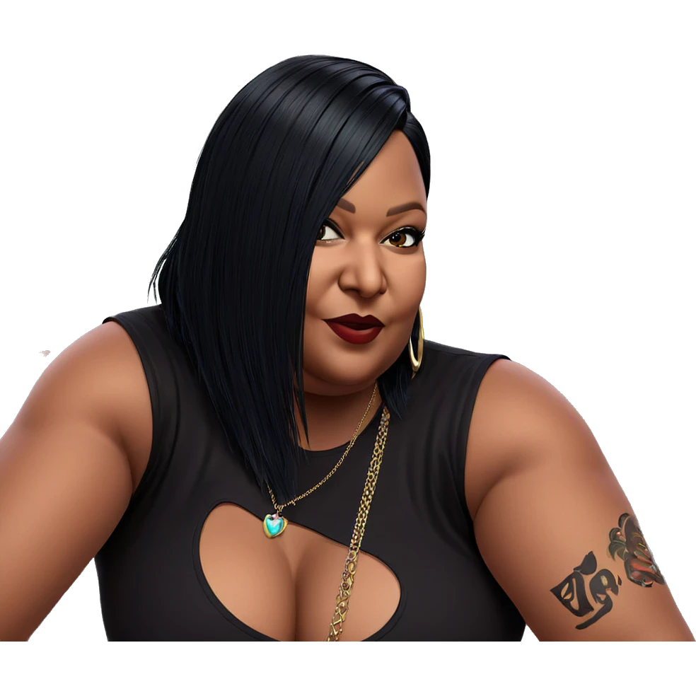 black-haired beauty with tattoos emoji