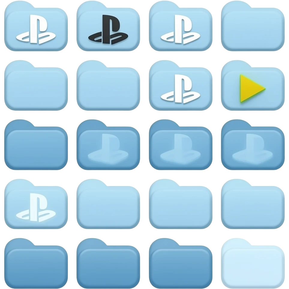 icone avec plein de dossier d applications ps5 emoji