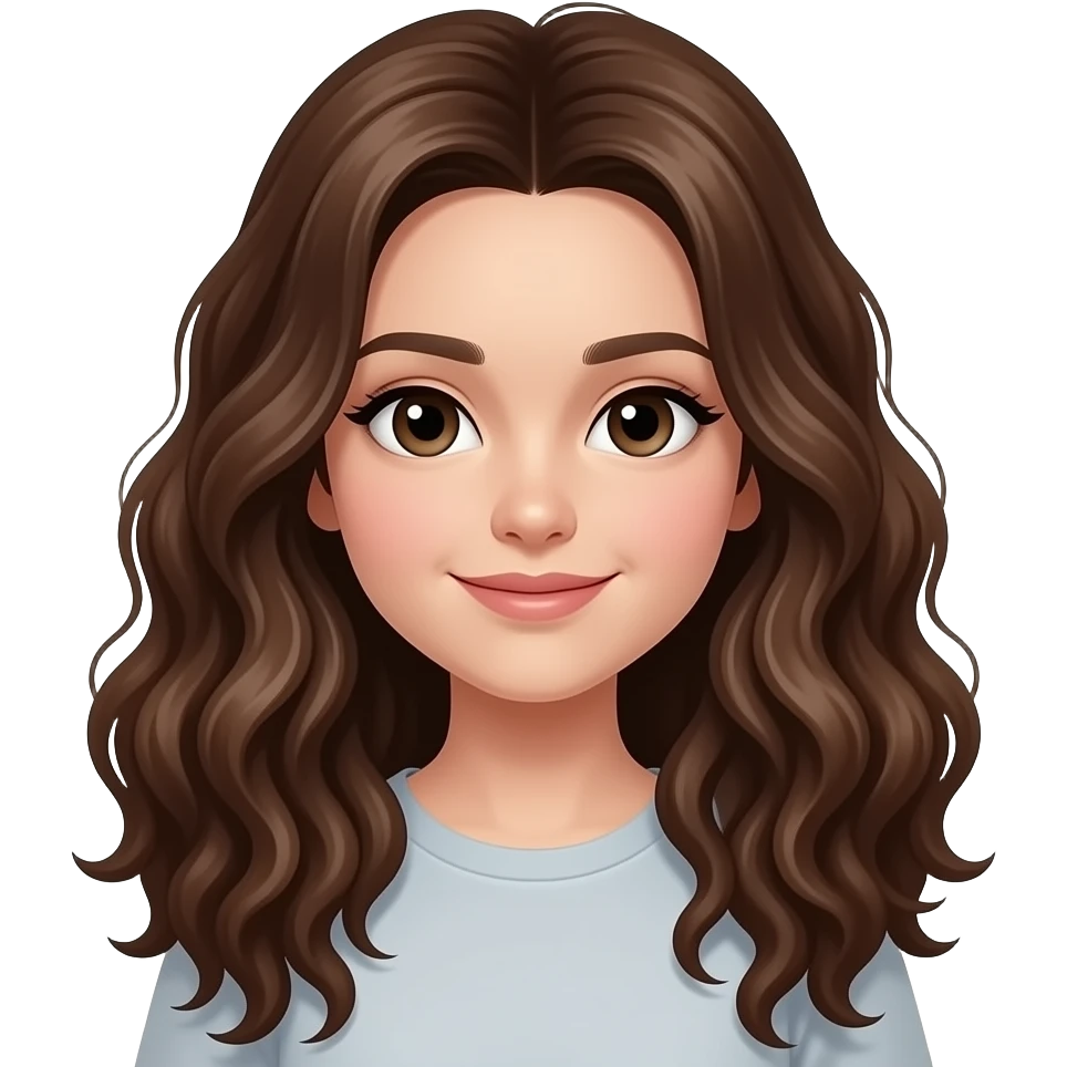 girl with long curly brown hair emoji