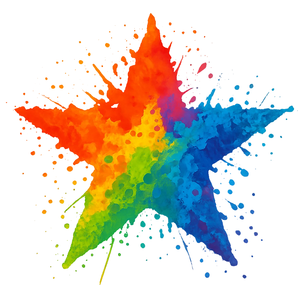 star with a paint splatter emoji
