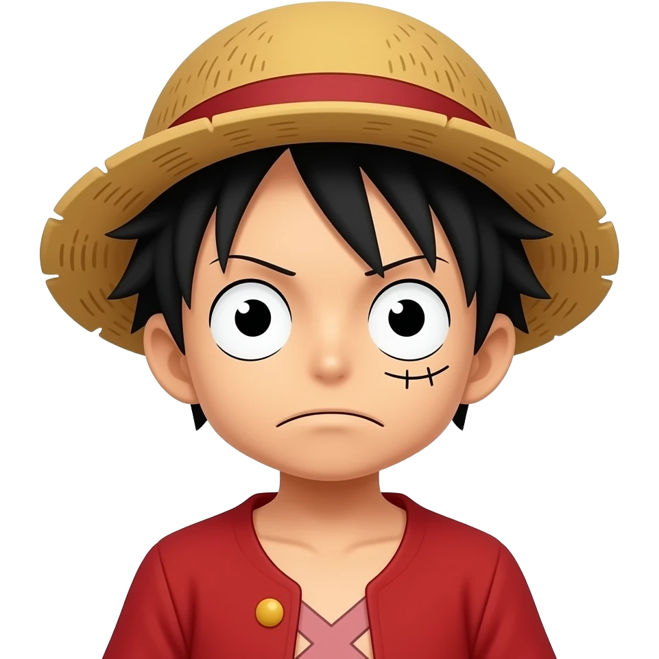 Fais moi un emojie ou luffy est confue emoji