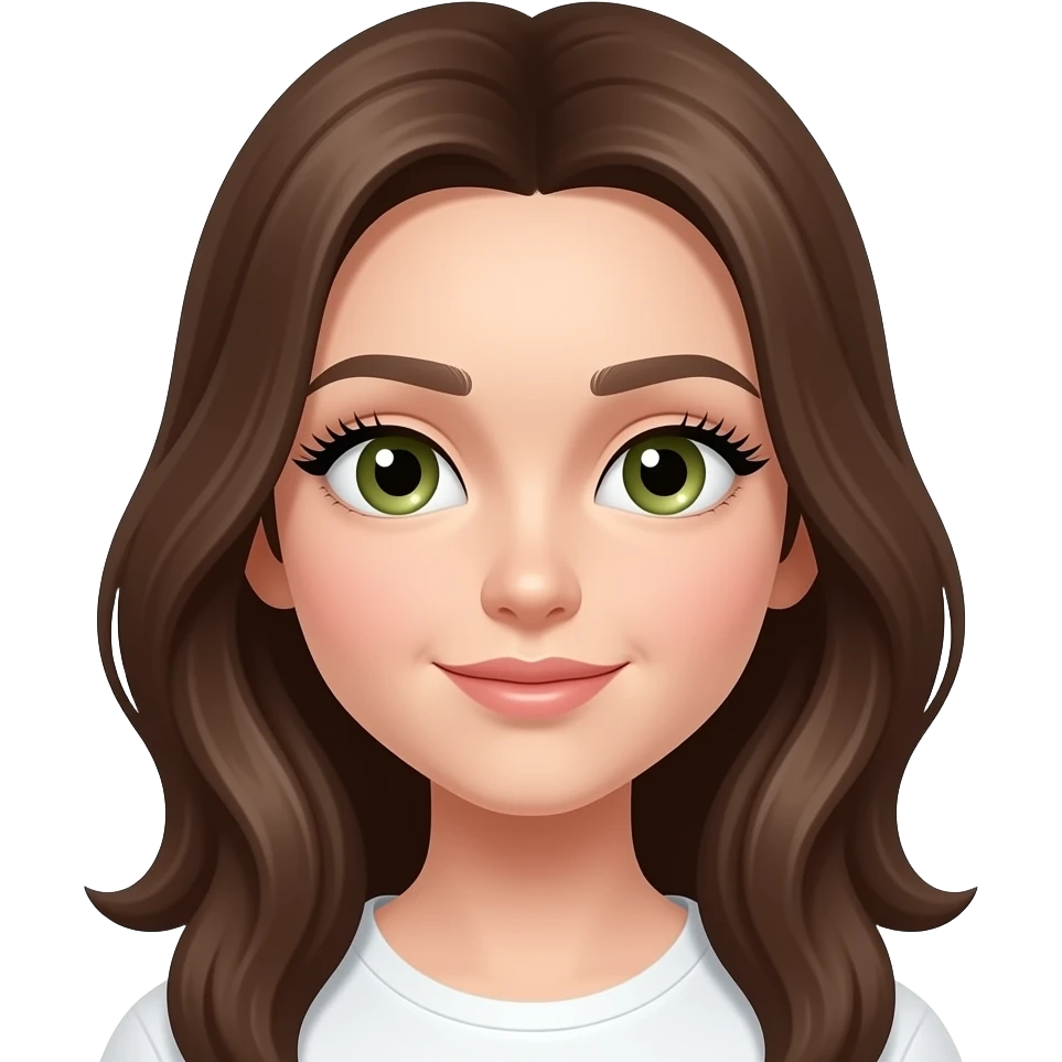 Yeşil göz uzun kirpik kumral emoji