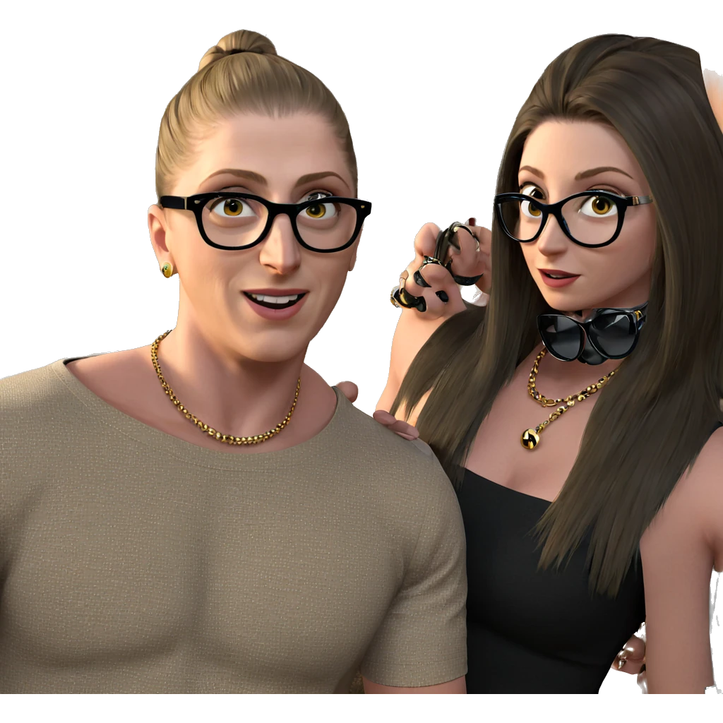 couple with stylish accessories emoji