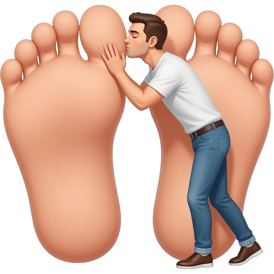 make him kiss the giant feet emoji