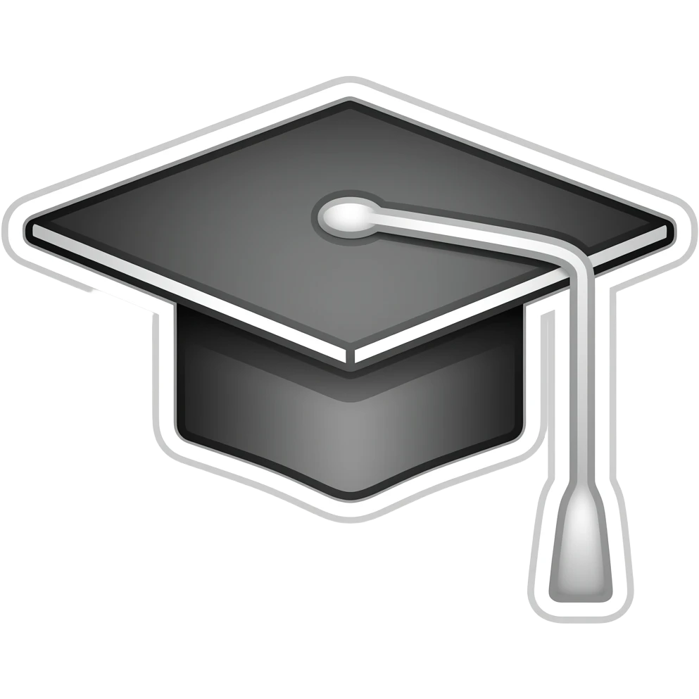 make just a white outline of a grad cap with no color or shading inside at all emoji